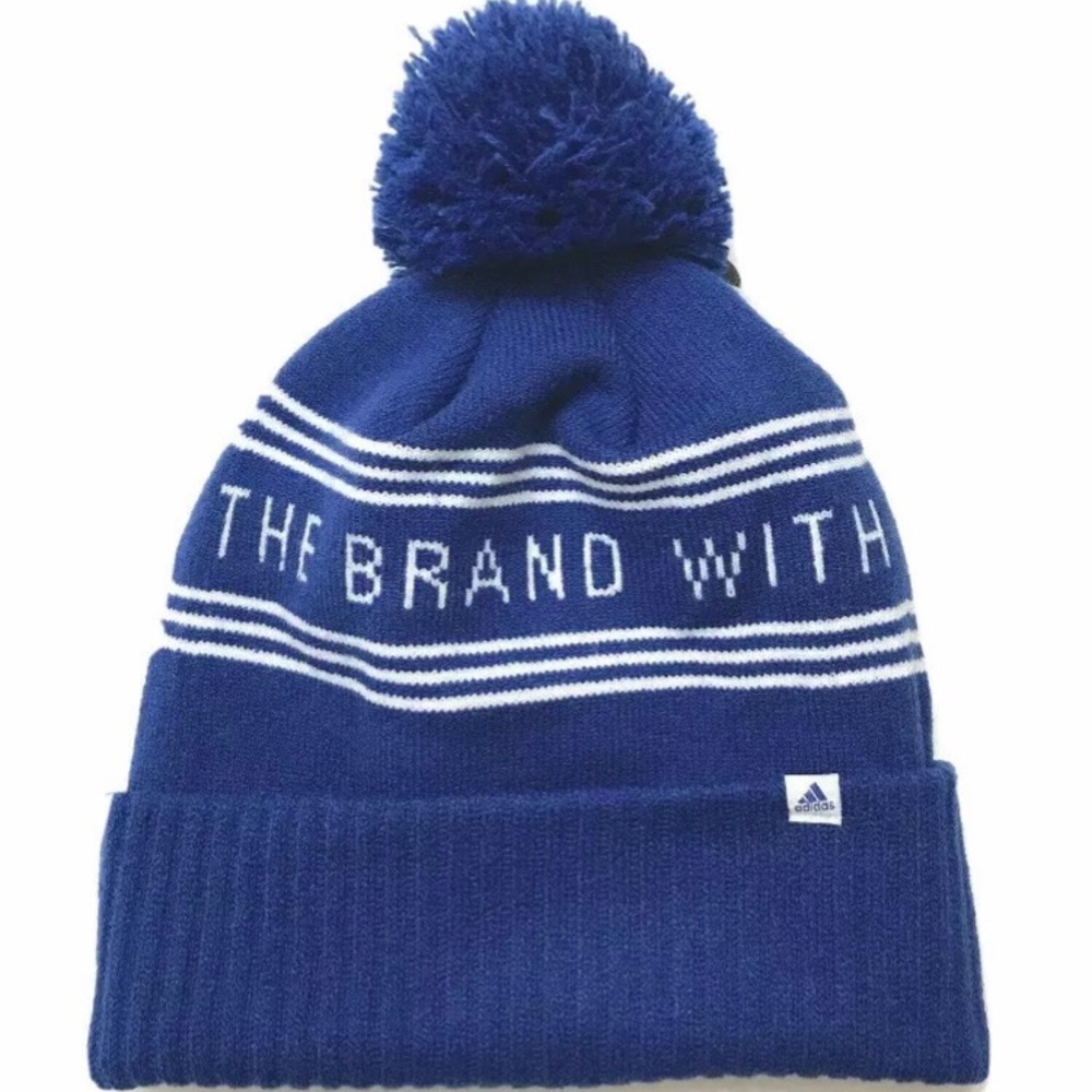 Adidas Pom Beanie Three Stripes Brand Knit Hat